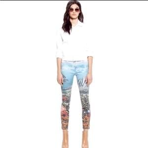 Mother Jeans High Waisted Looker Ankle Day In Paradise Size 28 Artsy Vacation